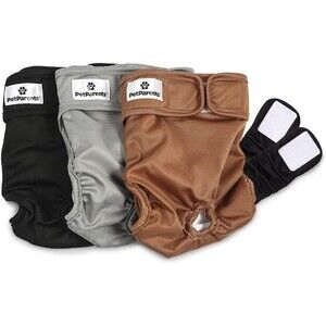 Dog Diapers 3 Pack XL  (26"-35" Waist) Rust/Gray/Black -Female -Pet Parents NEW